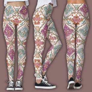 Persian Mosaic Activewear   Watercolor Leggings