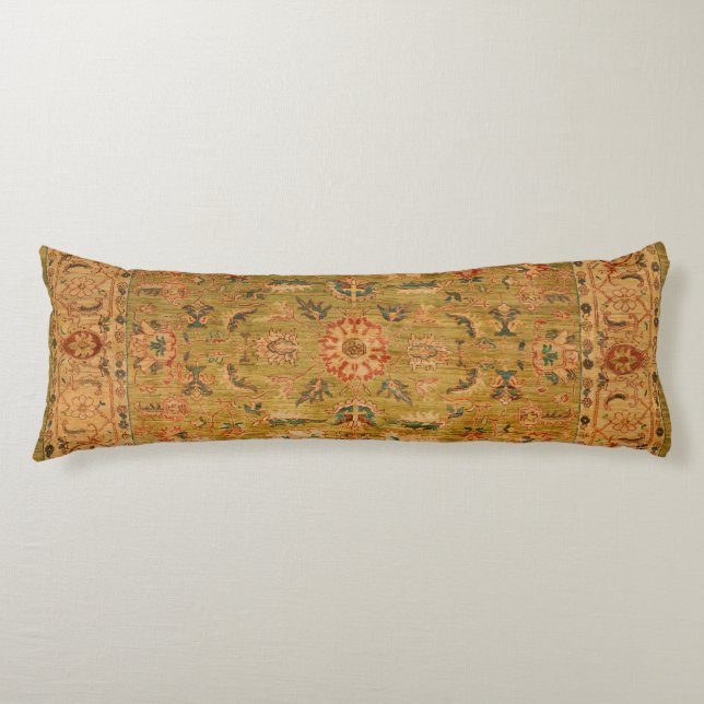 Persian Muted Green Yellow Blue  Body Cushion (Front)