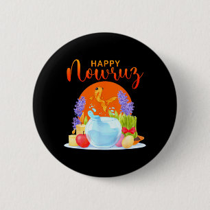 Persian New Year Happy Nowruz Goldfish Sabzeh 6 Cm Round Badge
