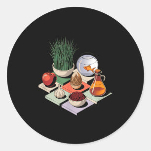 Persian new year spring festival - nowruz classic round sticker