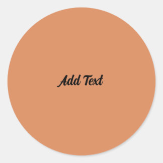 Persian Orange Add Text Custom Classic Round Sticker