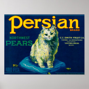 Persian Pear Crate LabelYakima, WA Poster