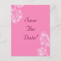 Persian Pink Modern Floral Wedding Save The Date