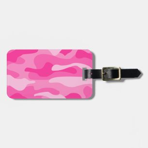 Persian Pink Monocolor Camo Luggage Tag