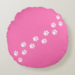 Persian Pink Round Cat Paw Pillow