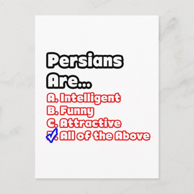 Persian Pride Quiz Postcard (Front)