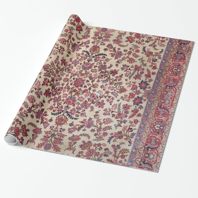 Persian Red Pink Light Blue Purple  Wrapping Paper (Unrolled)