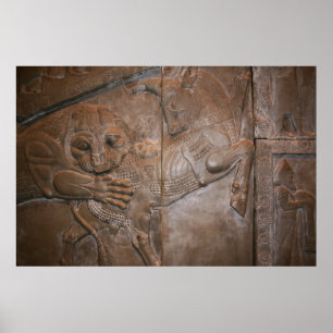 Persian Relief: Lion & Bull Poster