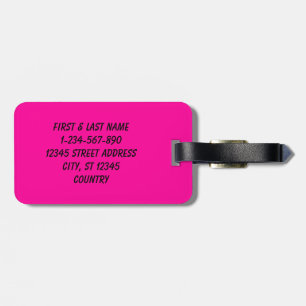 Persian Rose solid deep pink Luggage Tag