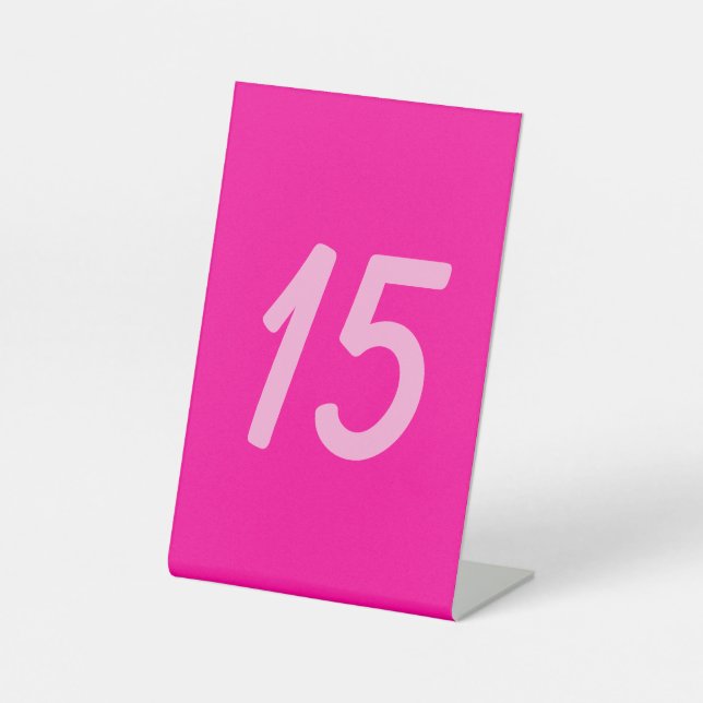 Persian Rose solid deep pink Pedestal Sign (Front)