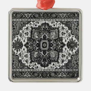 PERSIAN RUG - Black & White Metal Tree Decoration