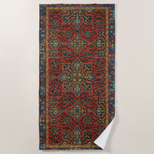 Persian Rug Carpet Red Blue Classic Beach Towel