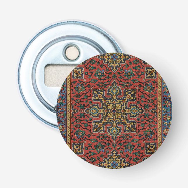 Persian Rug Carpet Red Blue Classic Bottle Opener (Front)