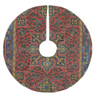 Persian Rug Carpet Red Blue Classic Brushed Polyester Tree Skirt