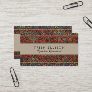 Persian Rug Carpet Red Blue Classic Business Card