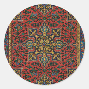 Persian Rug Carpet Red Blue Classic Classic Round Sticker