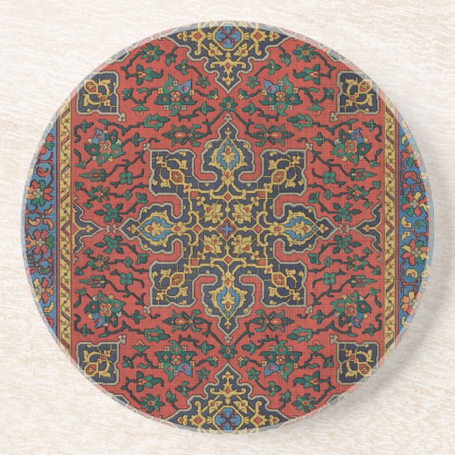 Persian Rug Carpet Red Blue Classic Coaster (Front)