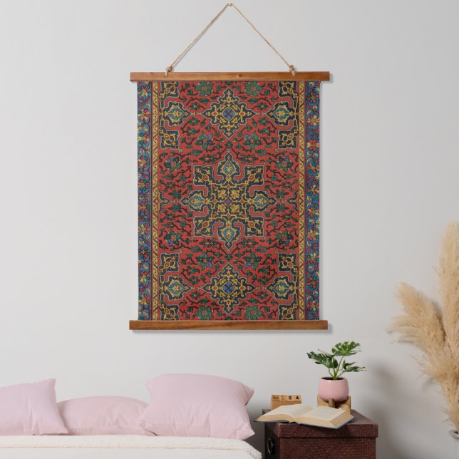 Persian Rug Carpet Red Blue Classic Hanging Tapestry (Bedroom)