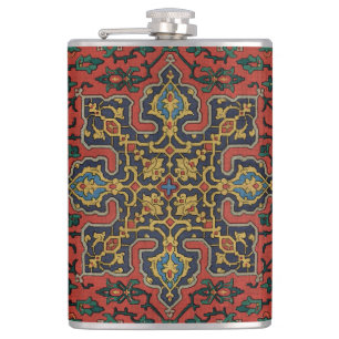 Persian Rug Carpet Red Blue Classic Hip Flask
