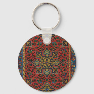Persian Rug Carpet Red Blue Classic Key Ring