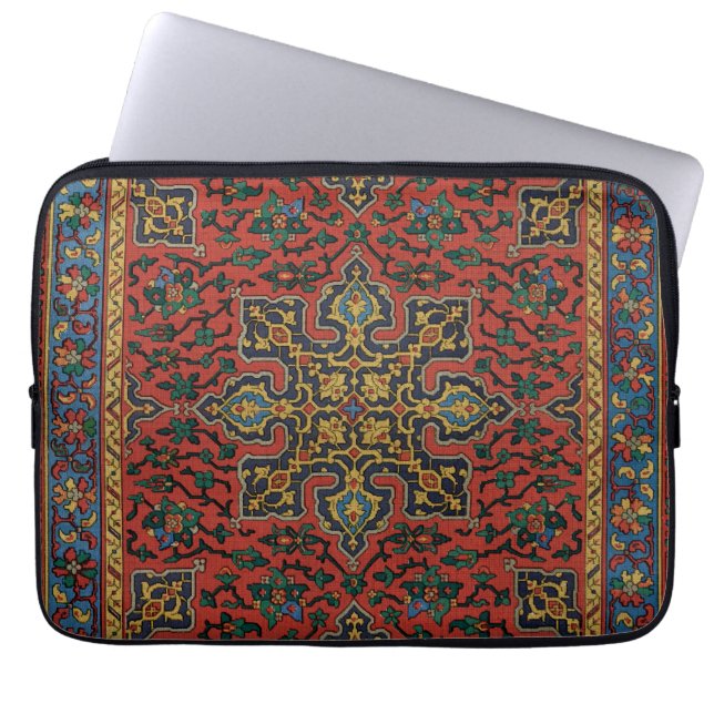 Persian Rug Carpet Red Blue Classic Laptop Sleeve (Front)