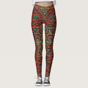 Persian Rug Carpet Red Blue Classic Leggings