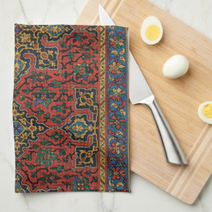 Persian Rug Carpet Red Blue Classic Tea Towel