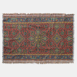 Persian Rug Carpet Red Blue Classic Throw Blanket