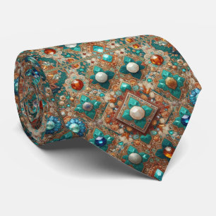 Persian Rug Oriental Rug Orange and Teal Pattern Tie