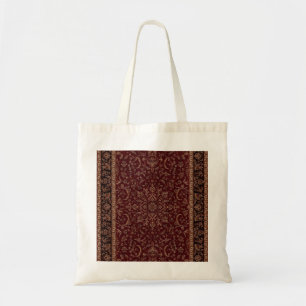 Persian rug print design red heritage tote bag