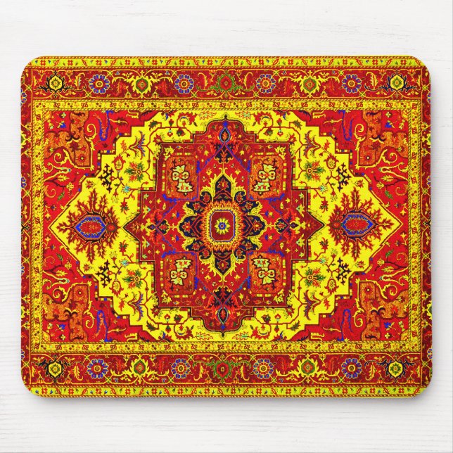PERSIAN RUG - Red & Yellow Mouse Mat (Front)