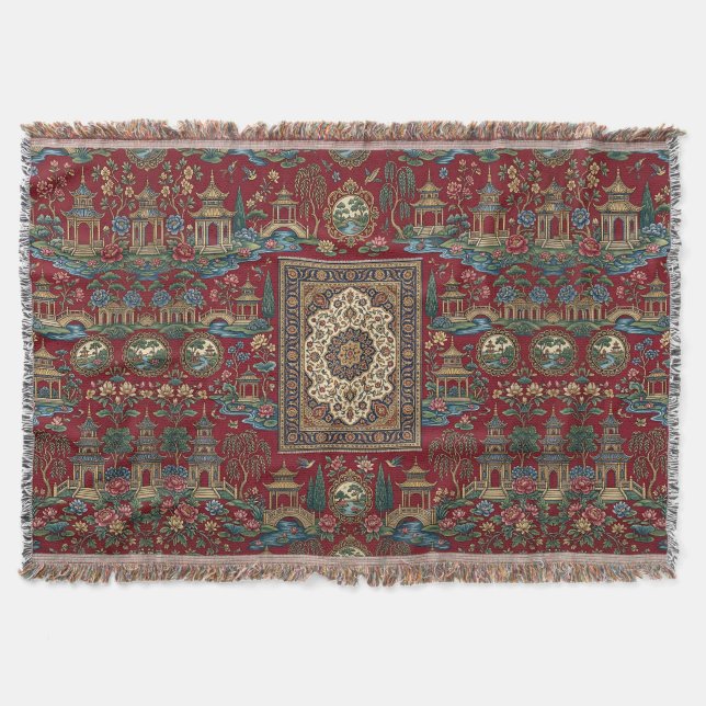 Persian Rug Throw Blanket (Front)