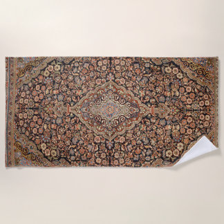 Persian Silk Rug Print Beach Towel