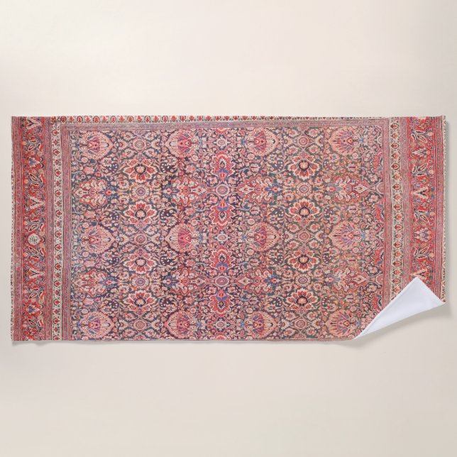  Persian Silk Rug Print Beach Towel (Front)