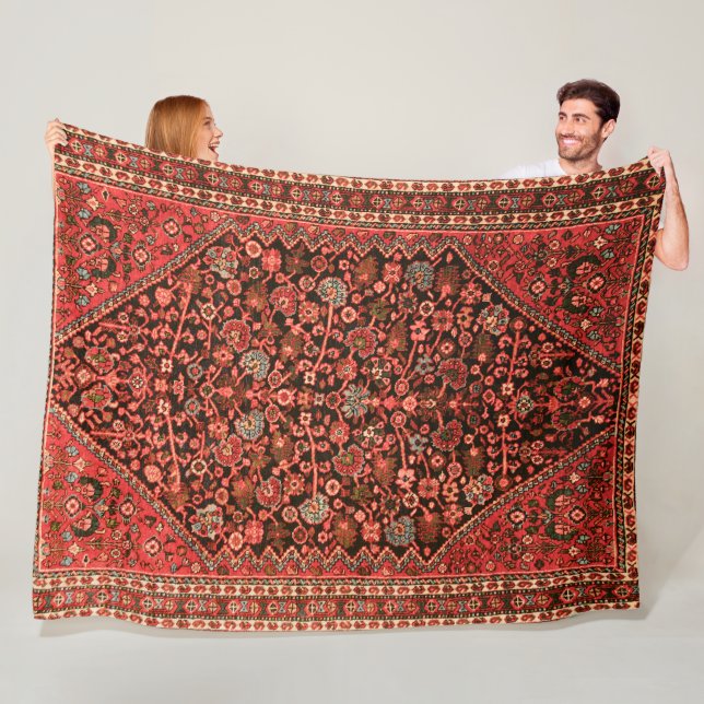 Persian Silk Rug Print  Fleece Blanket (In Situ)