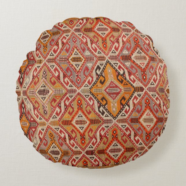 Persian Silk Rug Print  Round Cushion (Front)