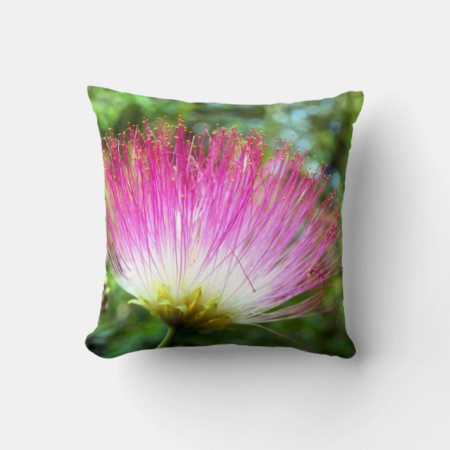 Persian Silk Tree Flower Throw Cushion (Front)