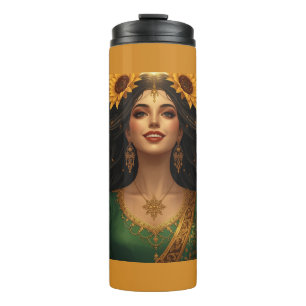 Persian Sunflower Lady Mug Elegant Floral Art Co