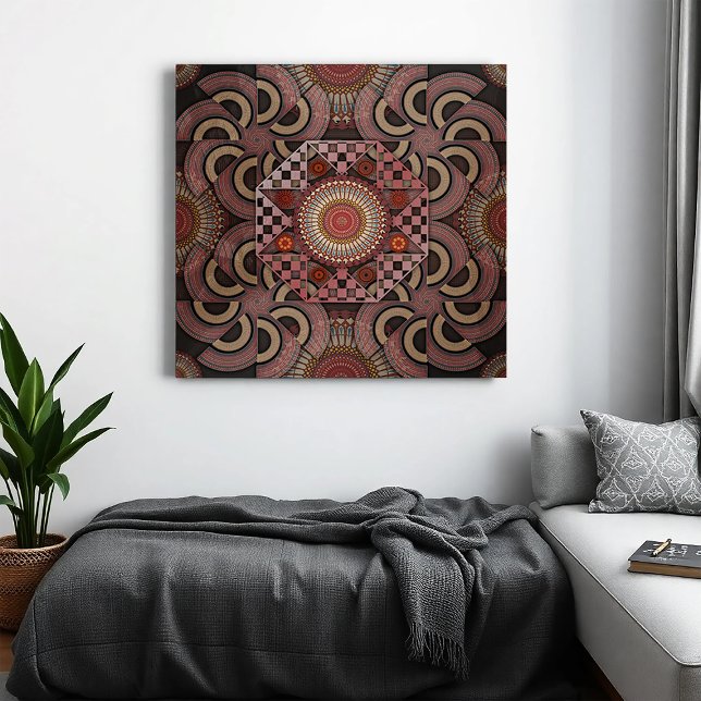 Persian sunniest framed ethnic semicircle mandala canvas print (Creator Uploaded)