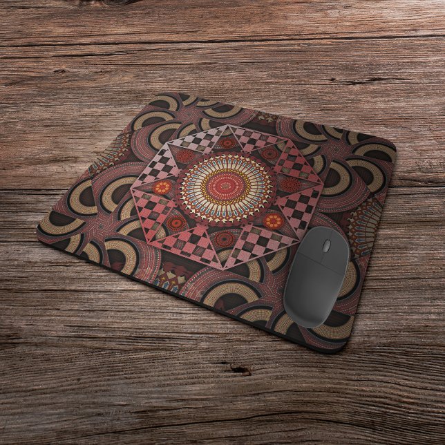 Persian sunniest framed ethnic semicircle mandala  mouse mat (Creator Uploaded)