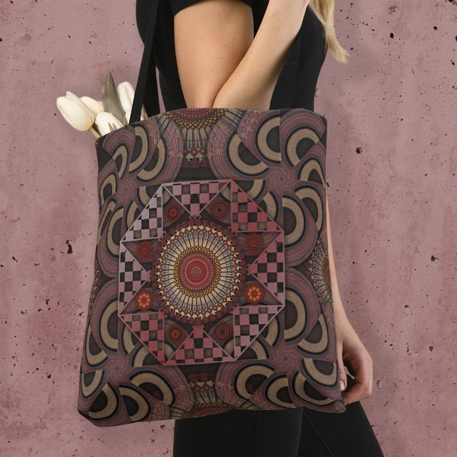 Persian sunniest framed ethnic semicircle mandala  tote bag (Creator Uploaded)