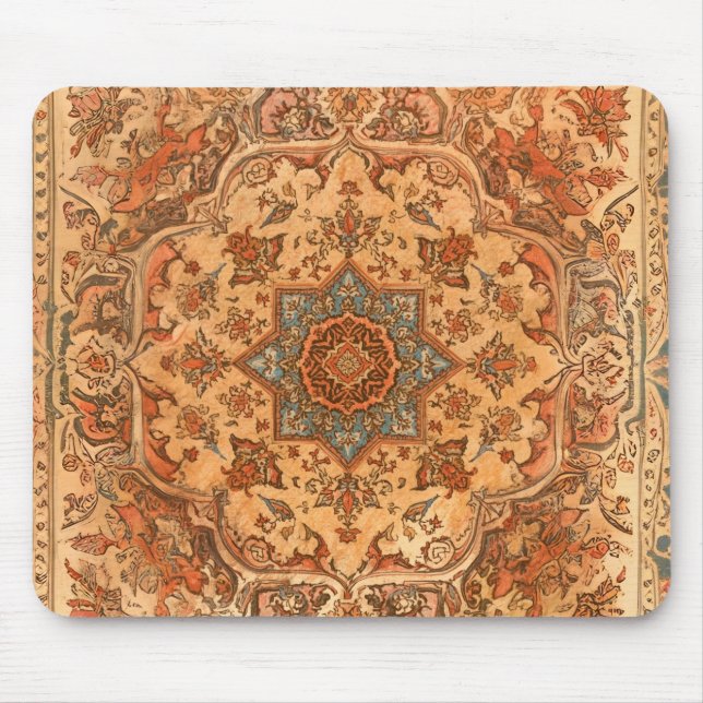 Persian Tabriz Rug Style  Light Warm Tones Mouse Mat (Front)