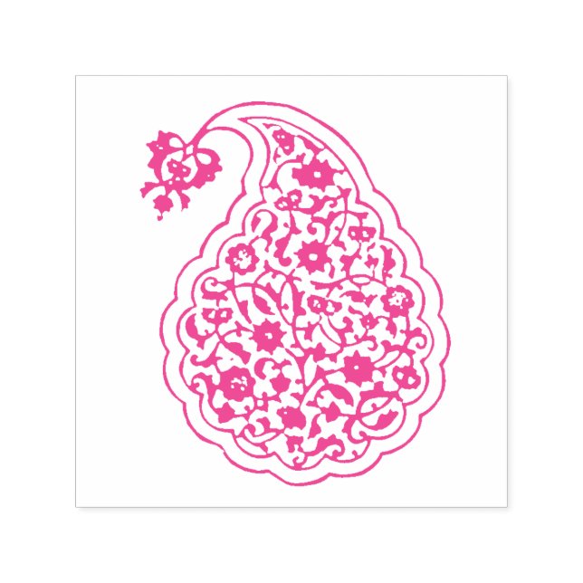 Persian tile paisley motif self-inking stamp (Design)