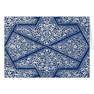 Persian tile pattern - cobalt blue and white