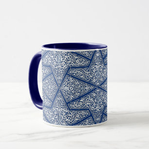 Persian tile pattern - cobalt blue and white mug