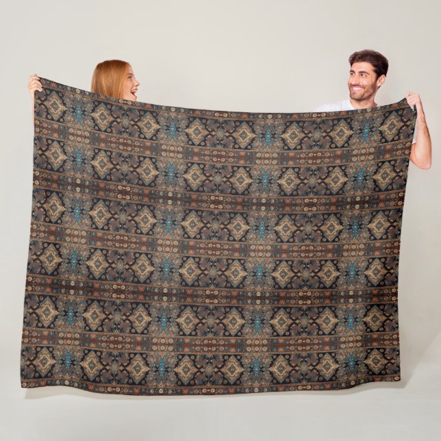 Persian Trendy Beautiful Old Pattern Collection Fleece Blanket (In Situ)