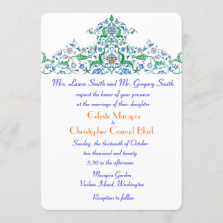 Persian Turkish Arabian Moroccan Wedding or Party Invitation