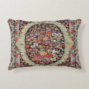 Persian Turkish Floral Flower Rug Print Decorative Cushion