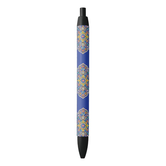 Persian Turquoise Black Ink Pen (Front Vertical)