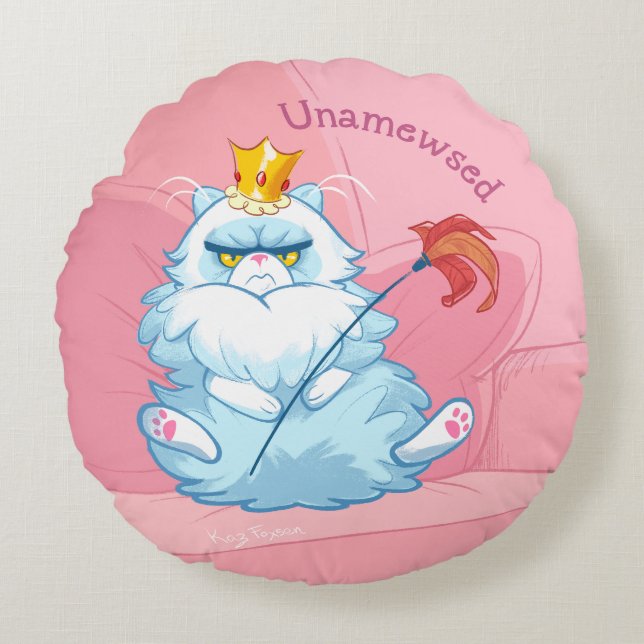 Persian Unamused Queen Cat Round Cushion (Front)